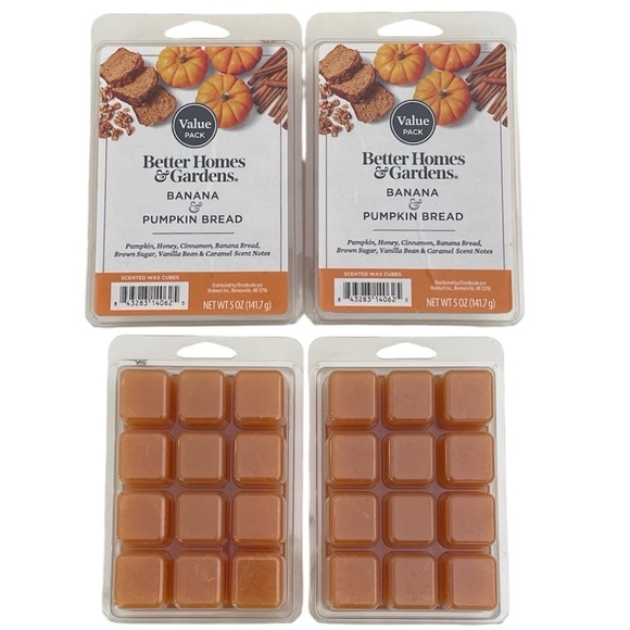 Better Homes & Gardens Banana & Pumpkin Bread Melting Wax Cubes 2-Pack Bundle - Picture 1 of 11